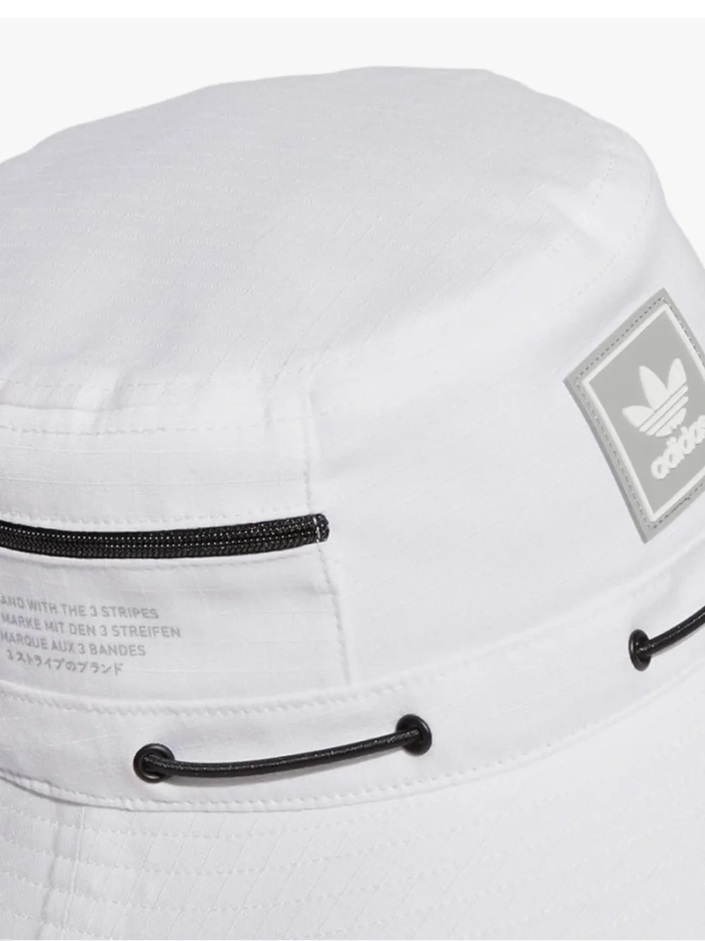 New Adidas White Utility Boonie Hat with Black-White Chin Cord